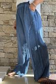 Rustic Nature Bubble Cotton Split Kick Pant Washed Denim